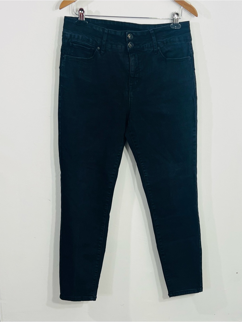 Curve Appeal Black Sculpt High Rise Skinny Jeans Stretch 5 Pocket Denim Size 12